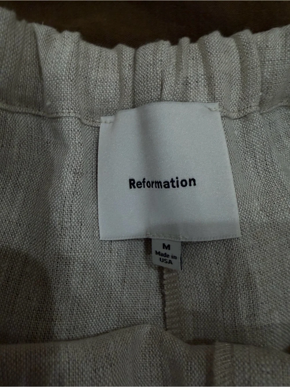 Reformation Olina Linen Pant - Oatmeal